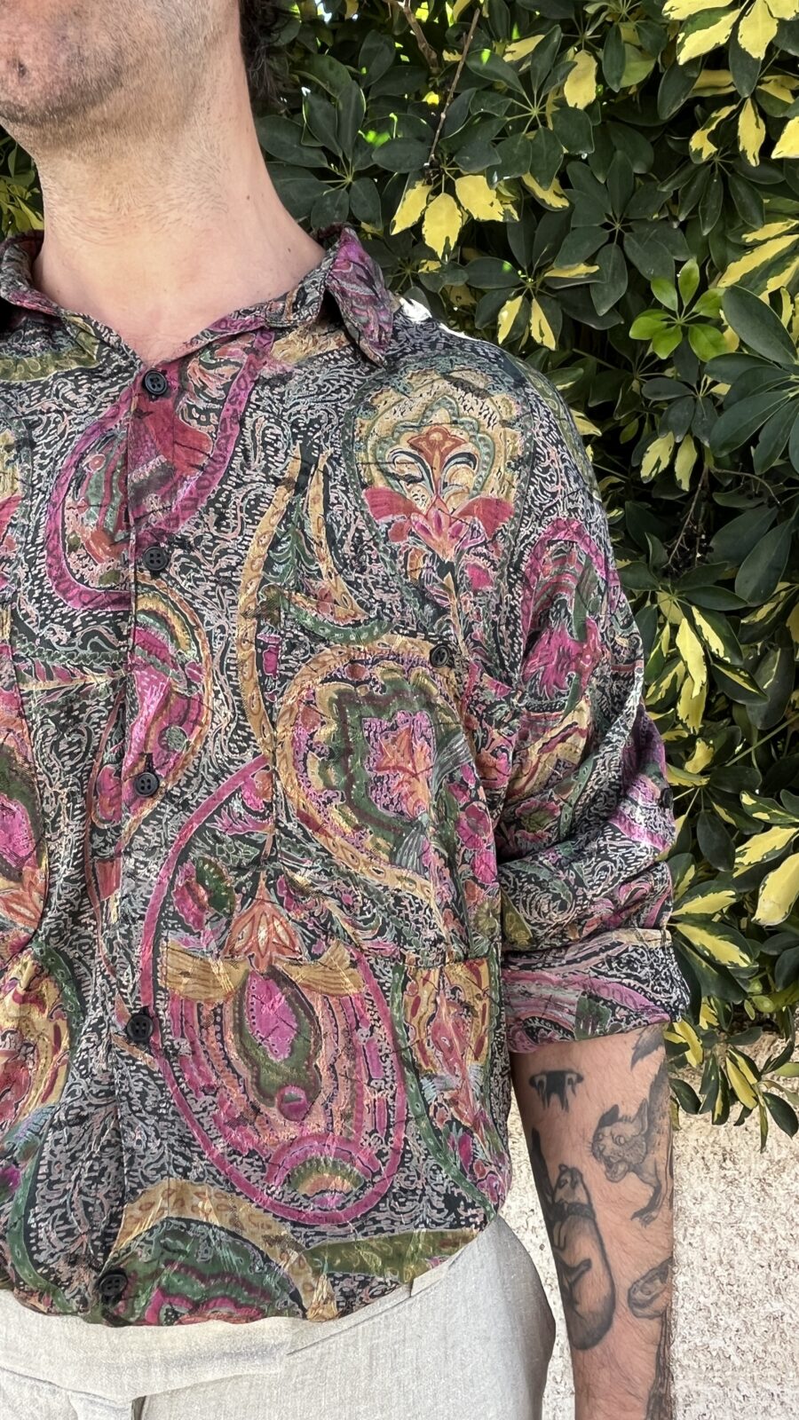 Camisa Vintage de Viscosa con Estampado Cachemira Multicolor - Imagen 5
