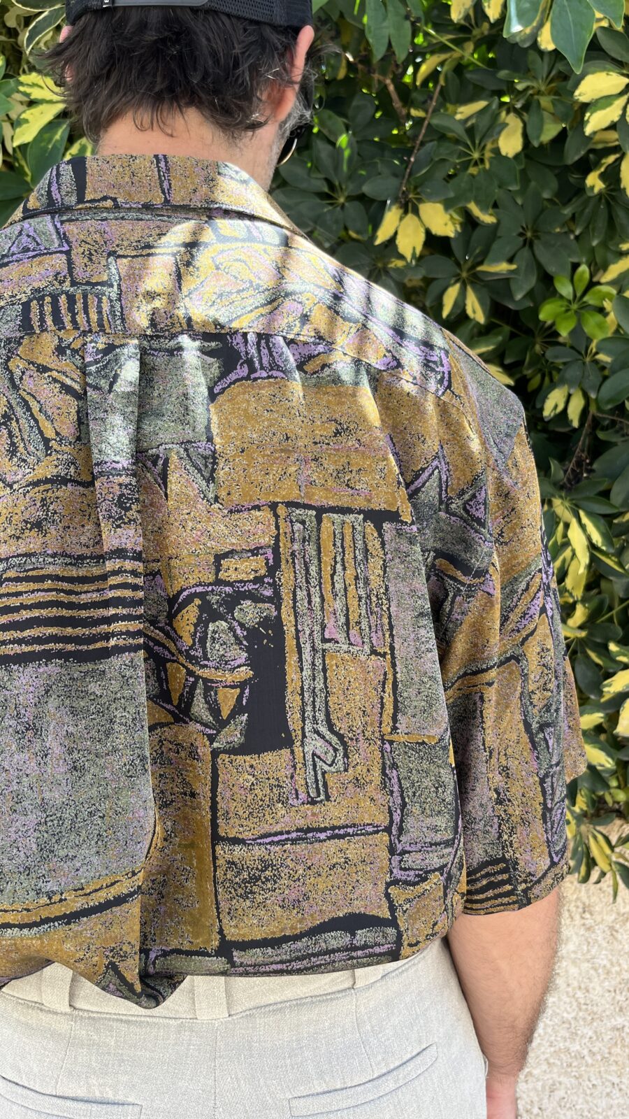 Camisa Vintage Unisex de Seda con Estampado Abstracto – Años 80 - Imagen 8