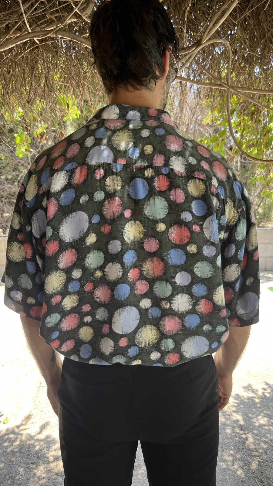 Camisa Vintage Años 80 "Snooker" con Estampado de Círculos Multicolor - Imagen 10