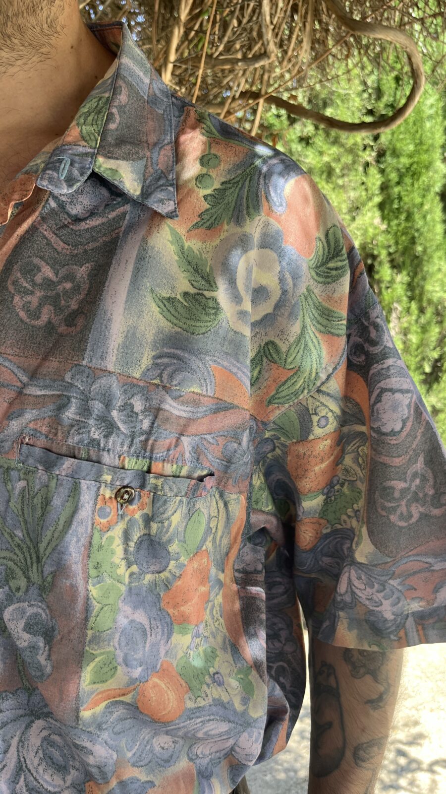 Camisa Vintage hecha en España de Viscosa con Estampado Floral Pastel - Imagen 10