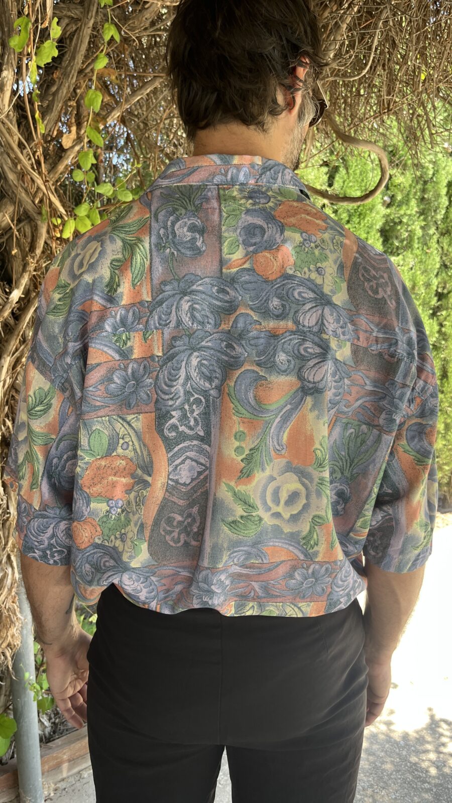 Camisa Vintage hecha en España de Viscosa con Estampado Floral Pastel - Imagen 9