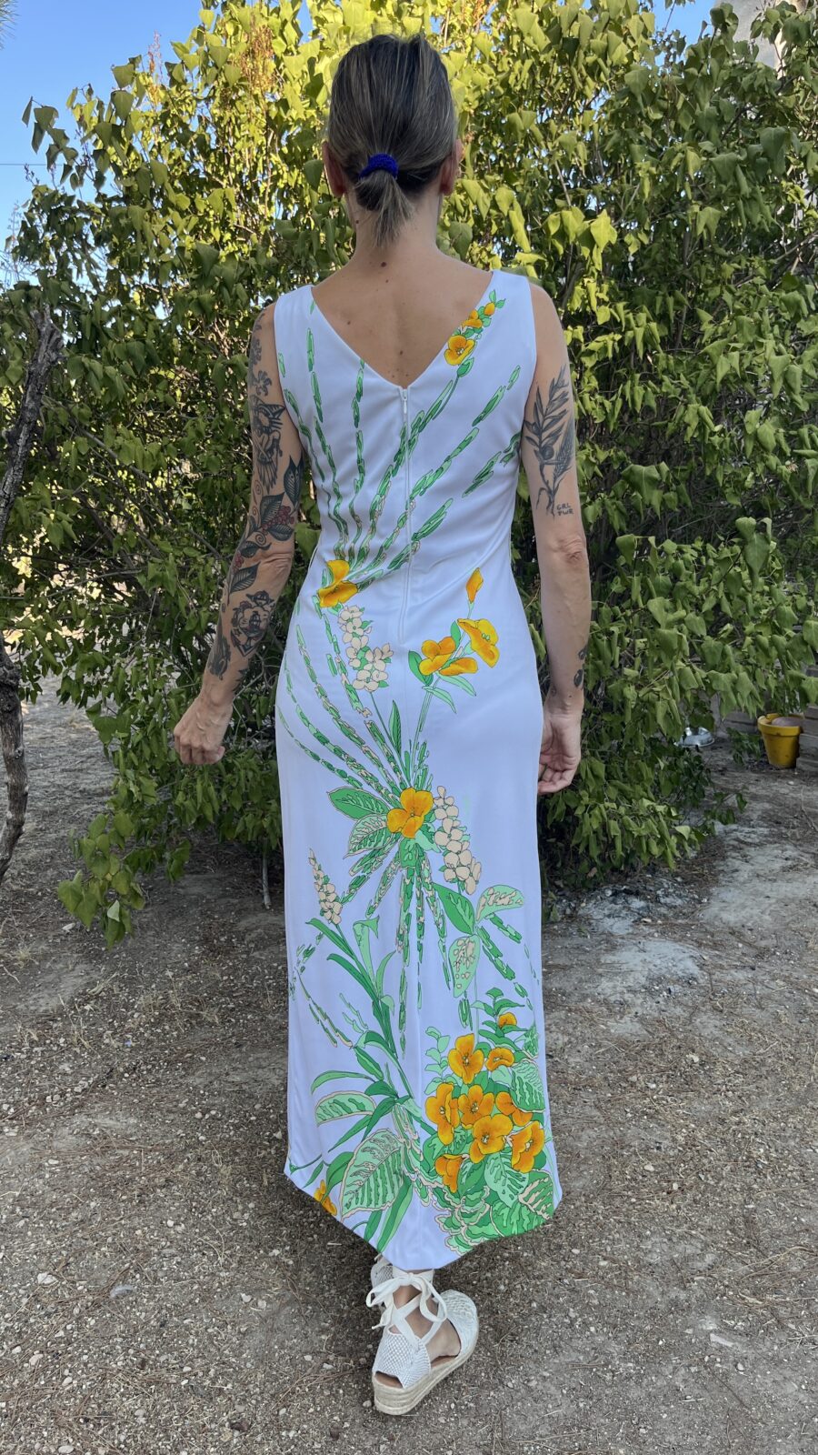 Vestido Largo Vintage Verena Modelle Años 70 con Estampado Floral - Imagen 7