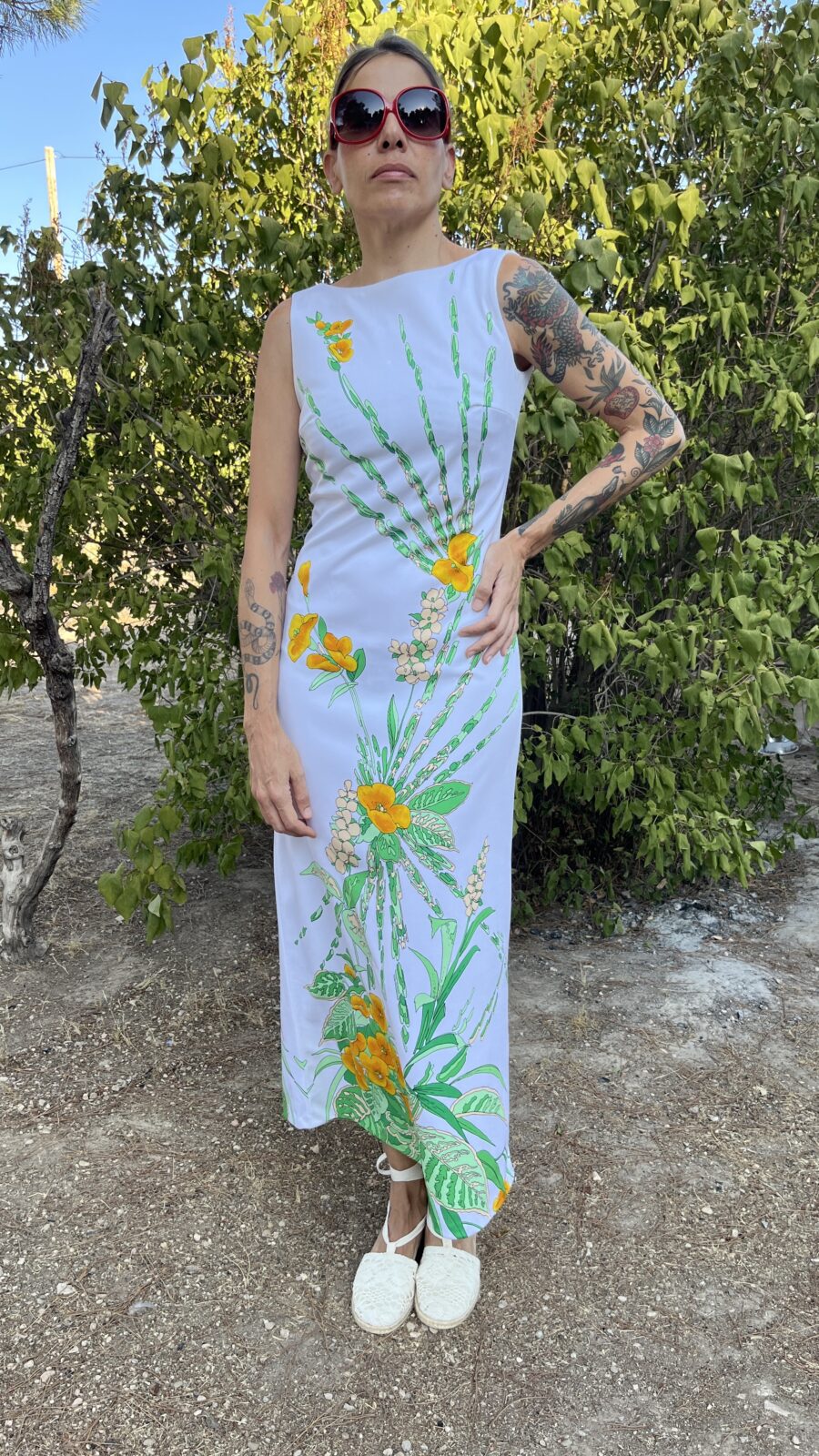 Vestido Largo Vintage Verena Modelle Años 70 con Estampado Floral - Imagen 5