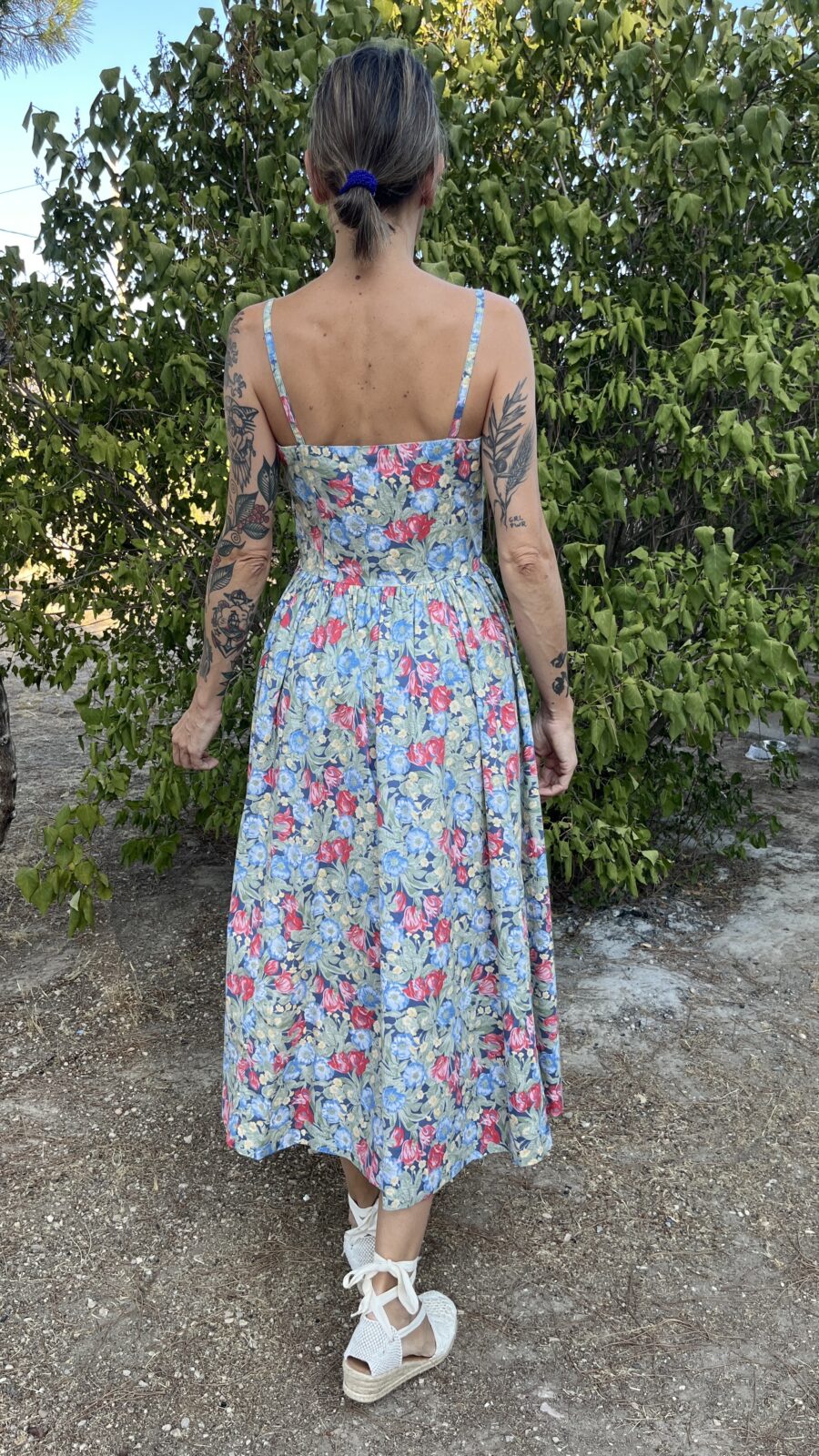 Vestido Midi Vintage de Algodón Original Laura Ashley - Imagen 5