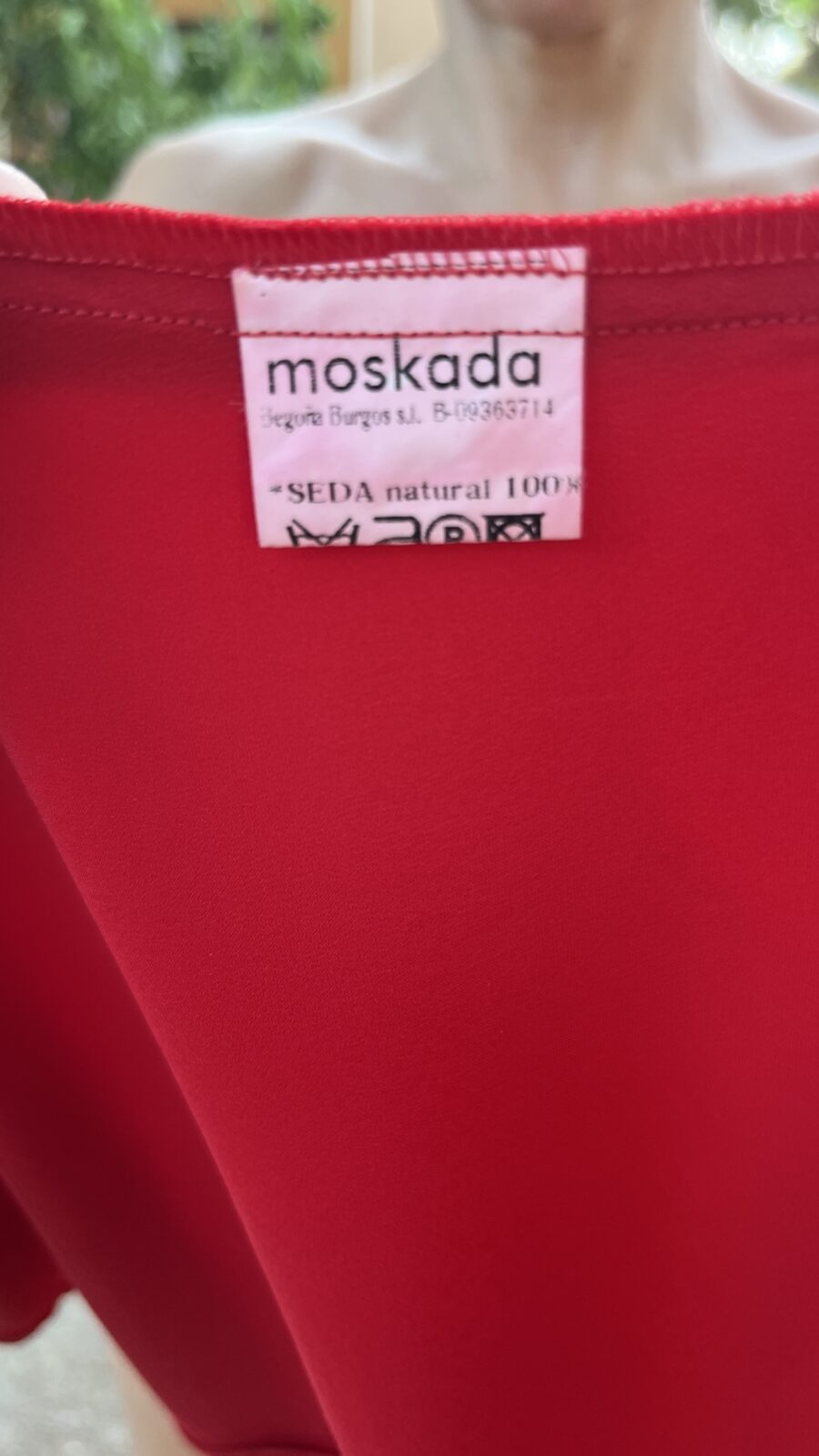 Vestido de Seda Natural Moskada Deluxe en Rojo Intenso (años 2000) - Imagen 7