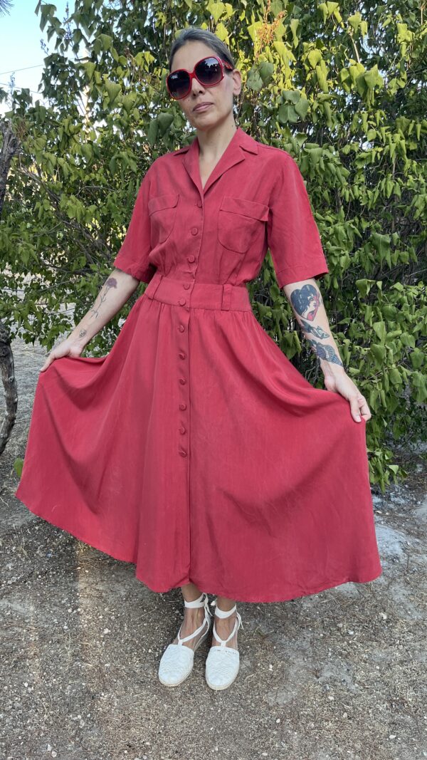 vestido camisero vintage años 80
