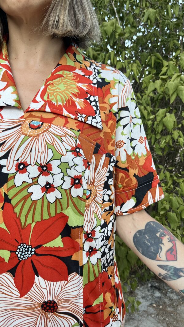 Vestido Vintage El Corte Inglés Años 70 con Estampado Floral en Tonos Cálidos