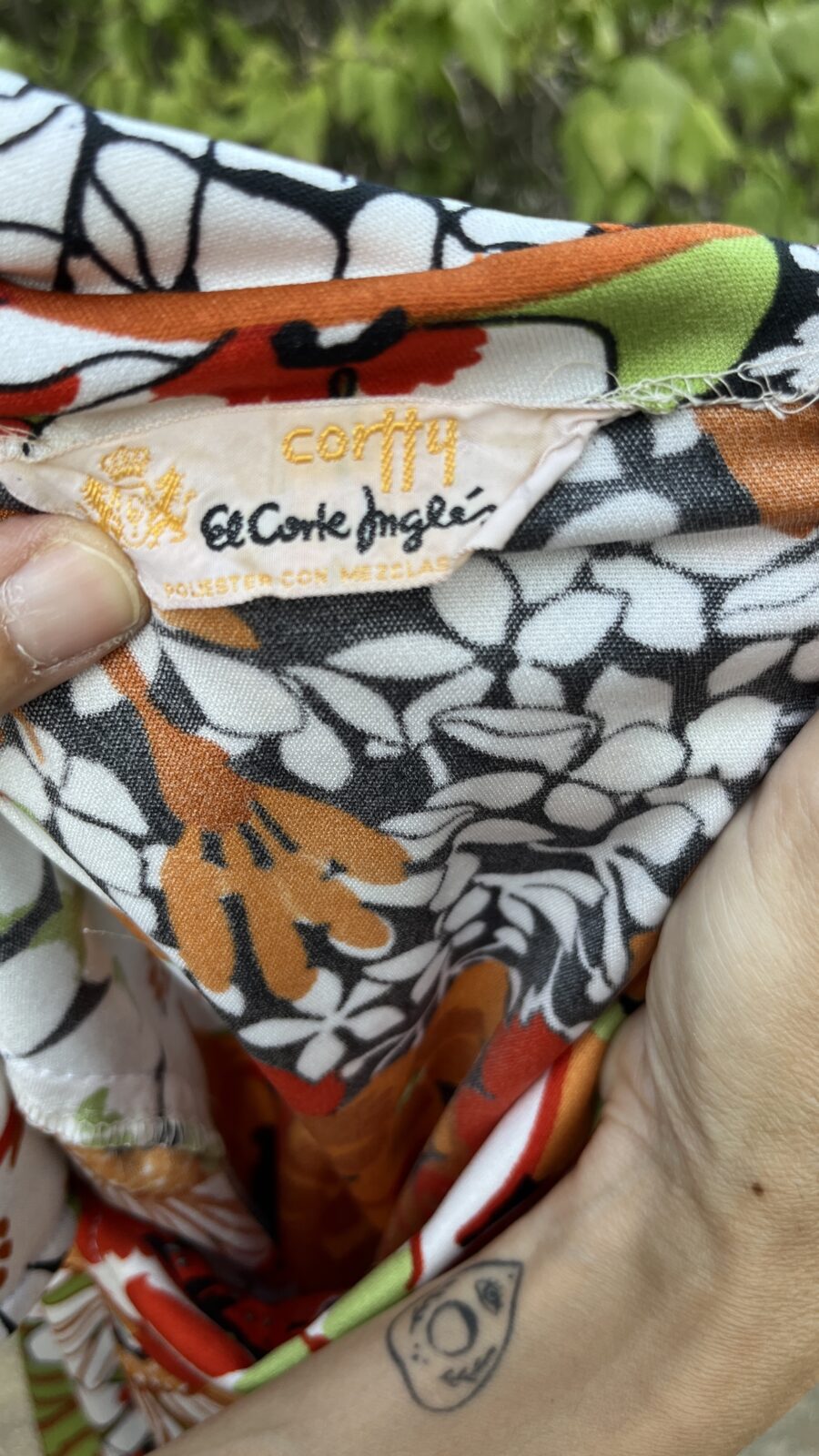 Vestido Vintage El Corte Inglés Años 70 con Estampado Floral en Tonos Cálidos - Imagen 6