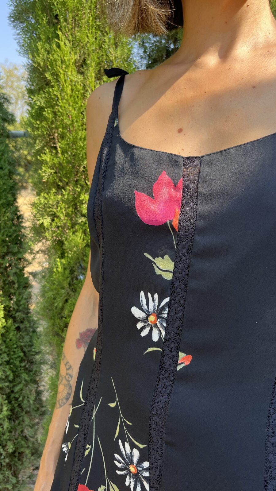 Vestido Vintage de Tirantes con Estampado Floral Años 90 (Hecho en España) - Imagen 5