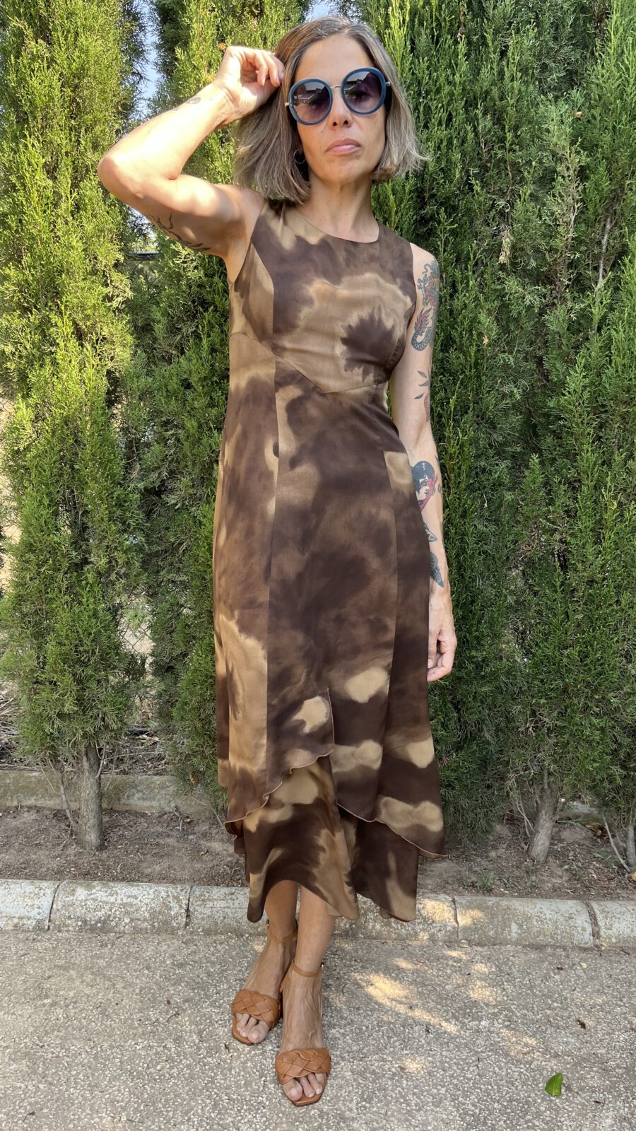 Vestido Vintage Español Años 90 de la Firma Magna en Estampado Tie-Dye - Imagen 2