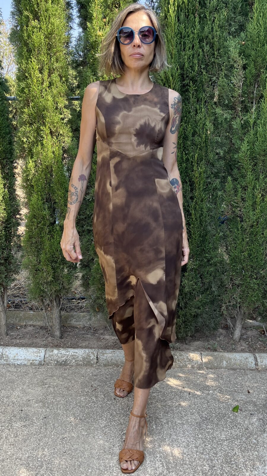Vestido Vintage Español Años 90 de la Firma Magna en Estampado Tie-Dye - Imagen 3
