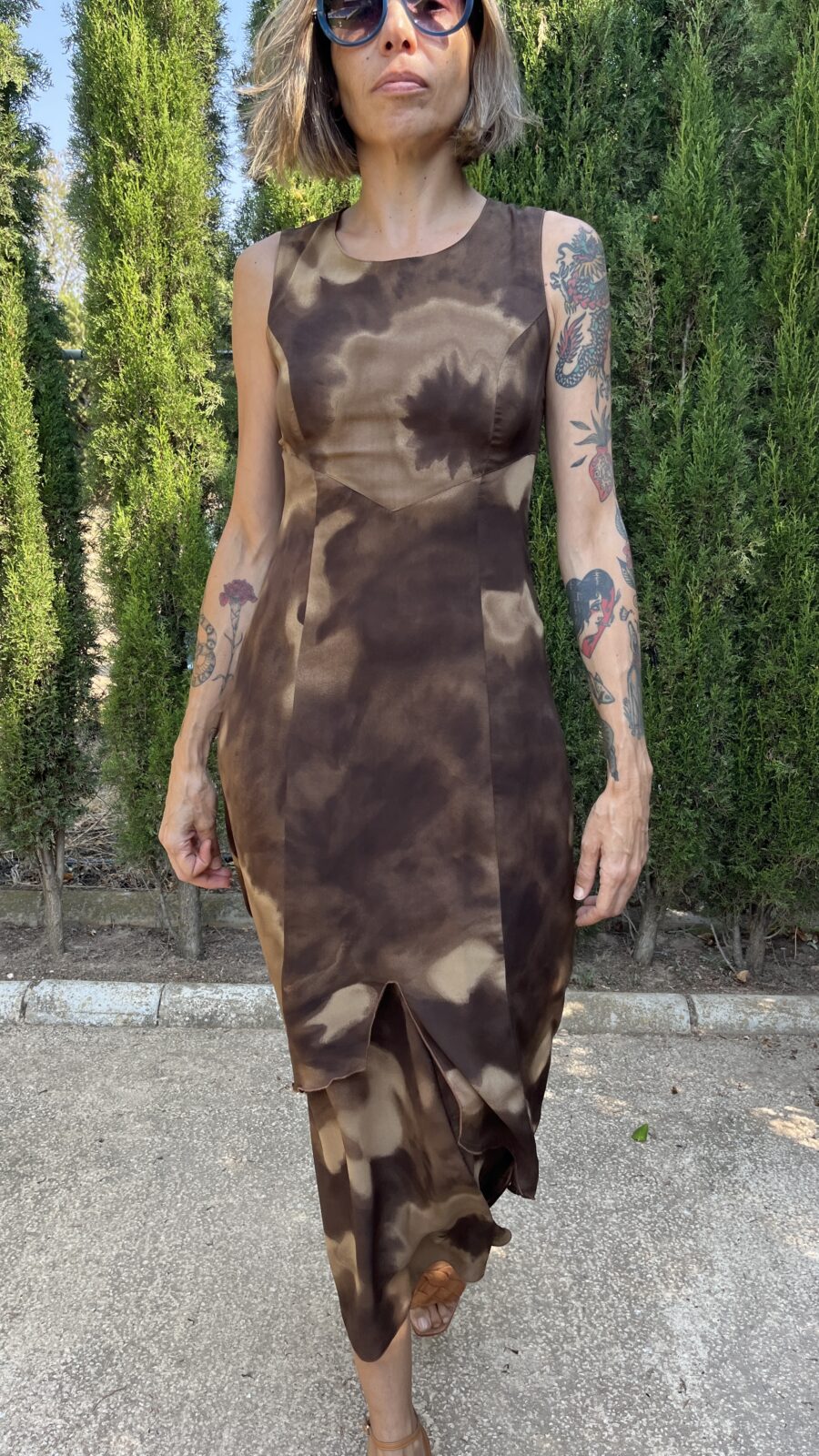 Vestido Vintage Español Años 90 de la Firma Magna en Estampado Tie-Dye - Imagen 8