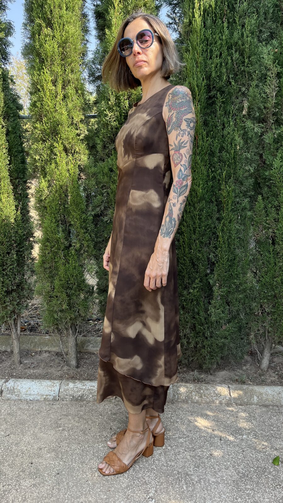 Vestido Vintage Español Años 90 de la Firma Magna en Estampado Tie-Dye - Imagen 7