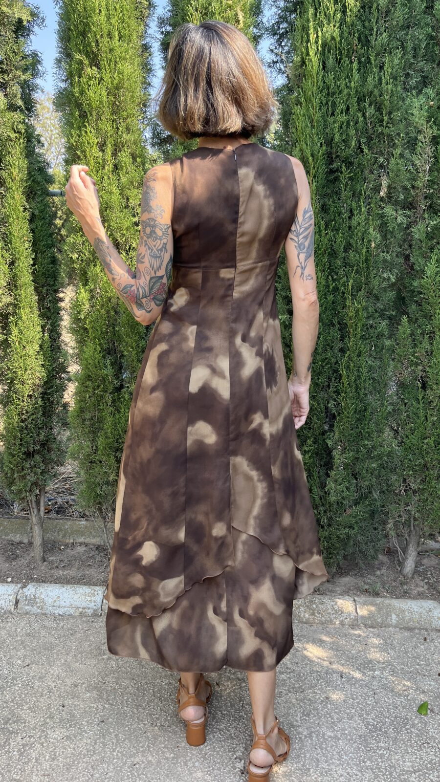 Vestido Vintage Español Años 90 de la Firma Magna en Estampado Tie-Dye - Imagen 5