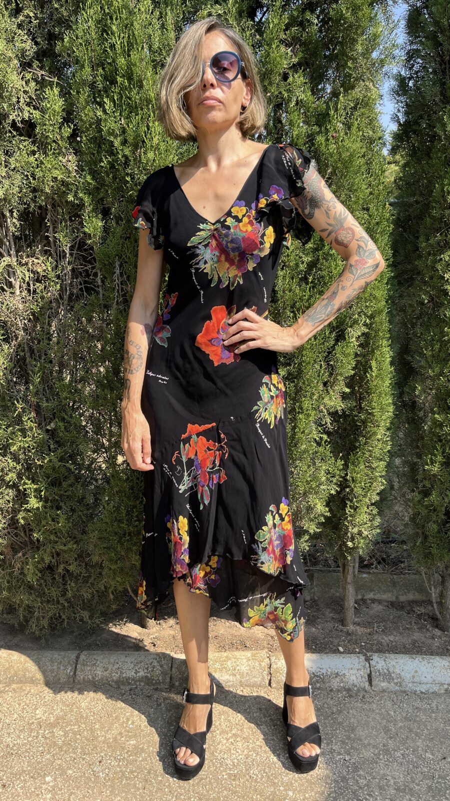 Vestido René Derhy en Viscosa Estampada – Años 90 - Imagen 2