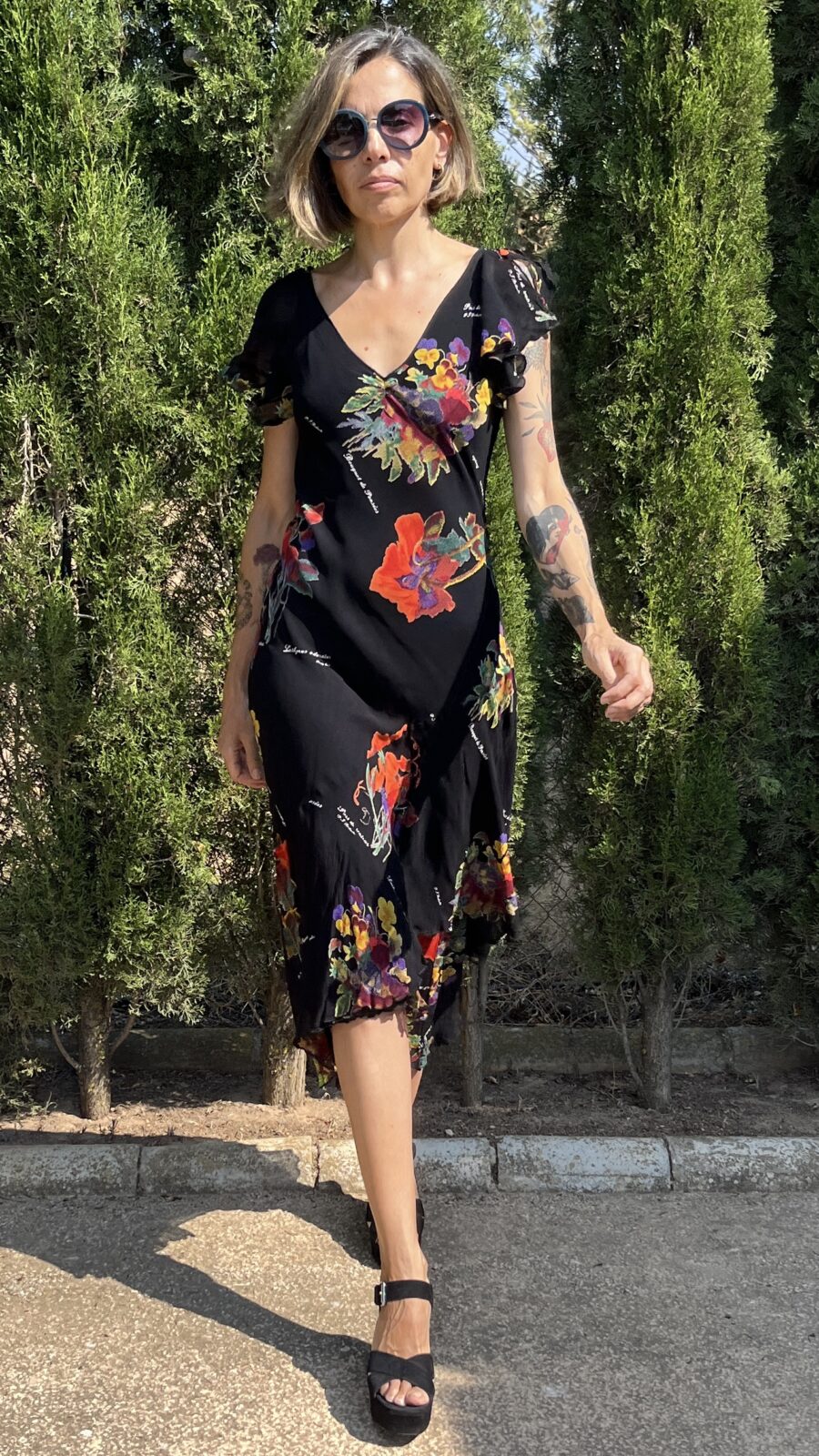 Vestido René Derhy en Viscosa Estampada – Años 90 - Imagen 8