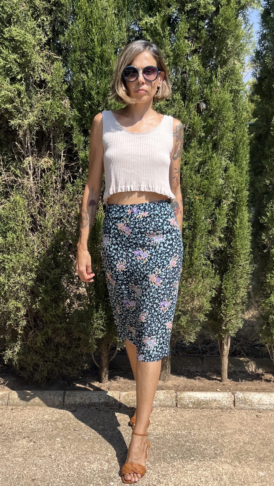 Falda lápiz estampada Mafeco años 60 - Imagen 3