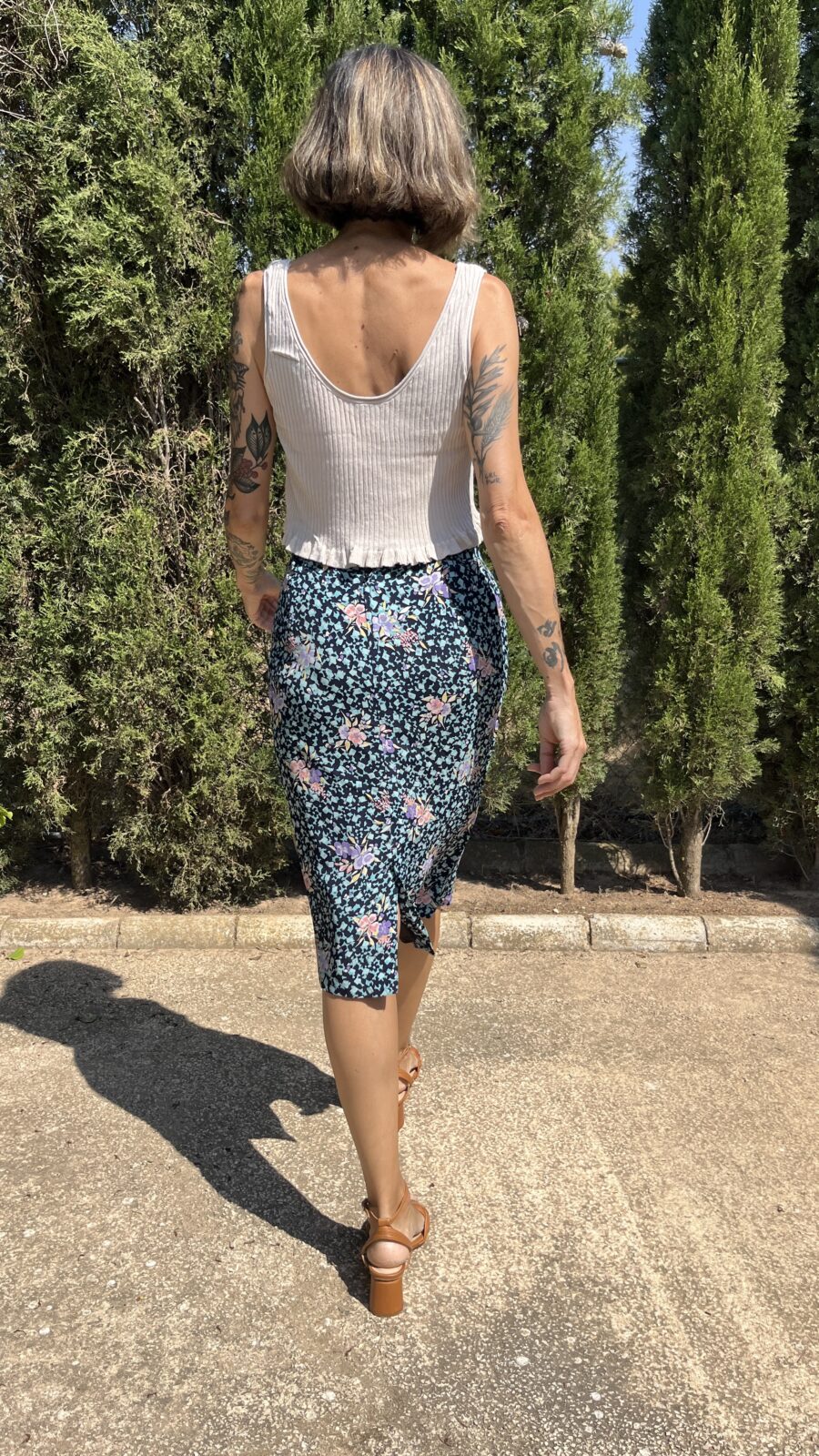 Falda lápiz estampada Mafeco años 60 - Imagen 4