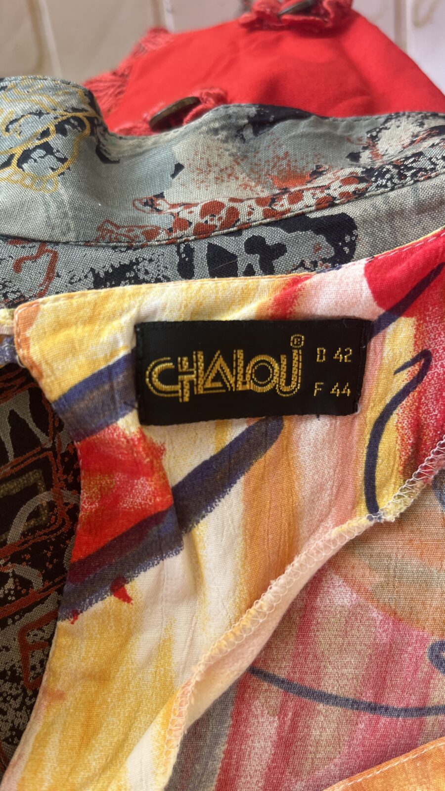 Blusa CHALOU de viscosa estampada años 80 - Imagen 7