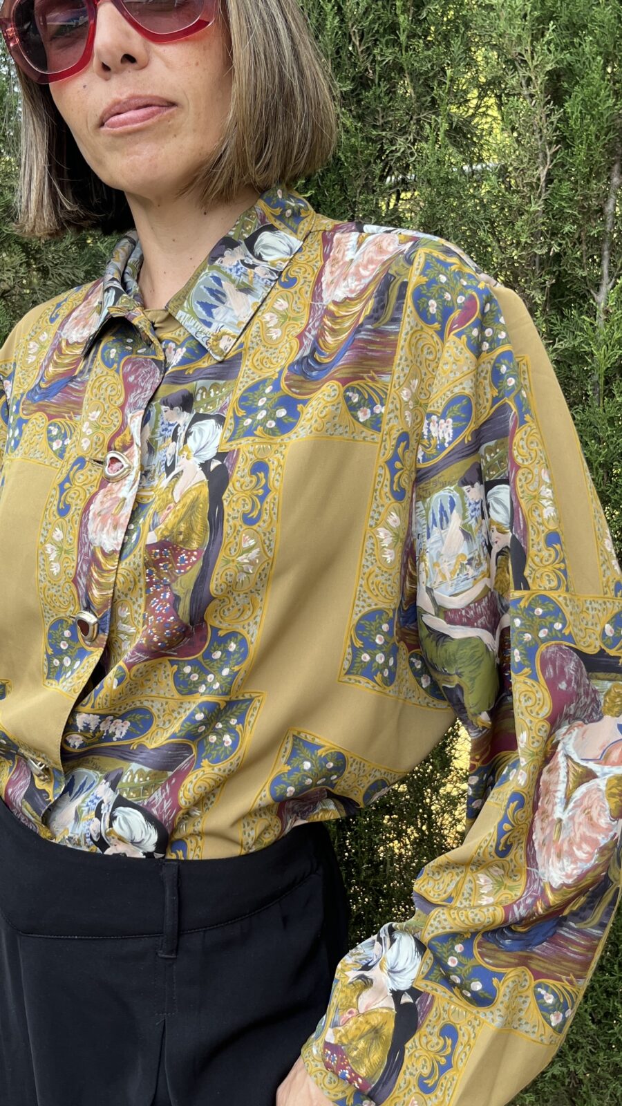 Camisa estampada art nouveau 80s/90s — El Corte Inglés - Imagen 5
