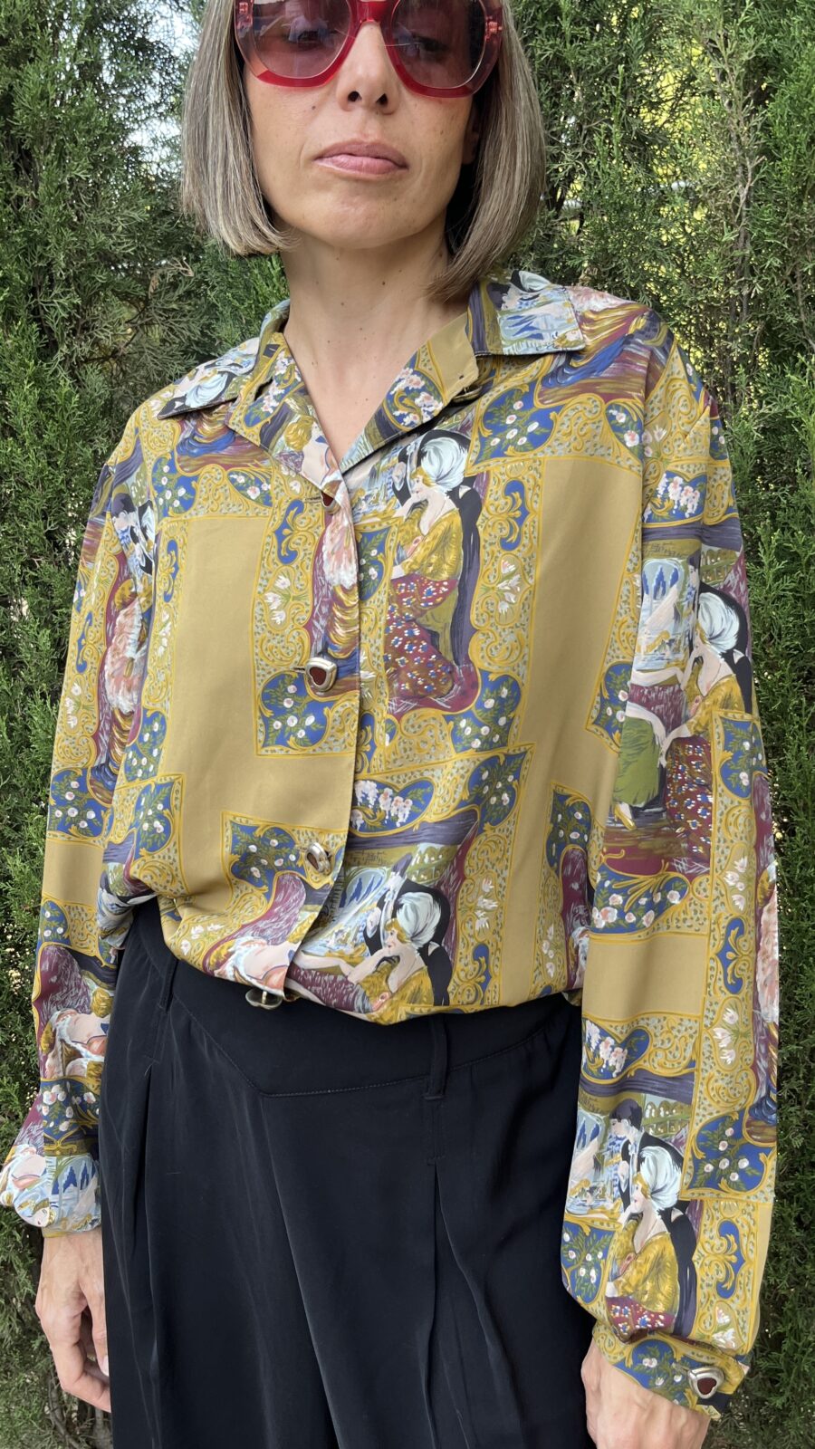 Camisa estampada art nouveau 80s/90s — El Corte Inglés - Imagen 3