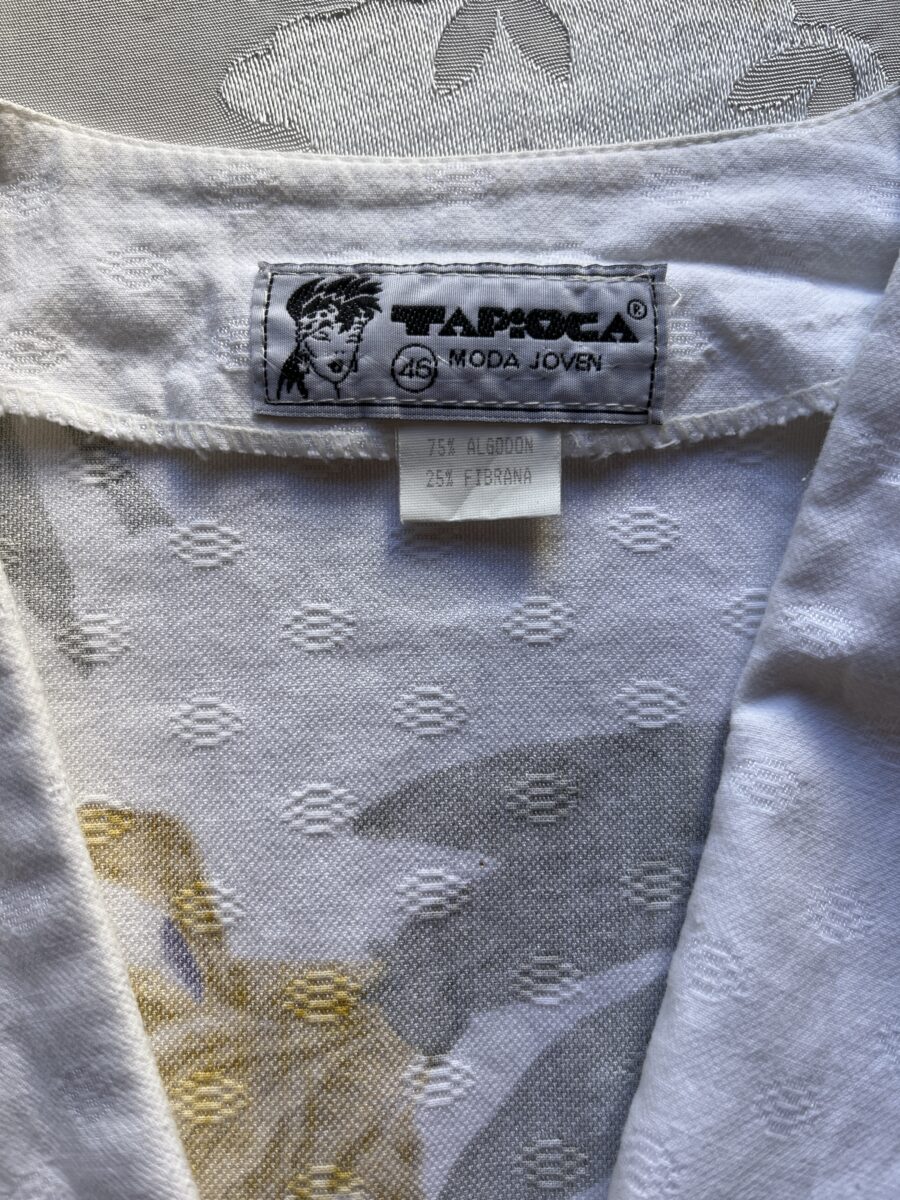 Chaqueta corta en algodón y fibrana con gran solapa años 80 - Imagen 15