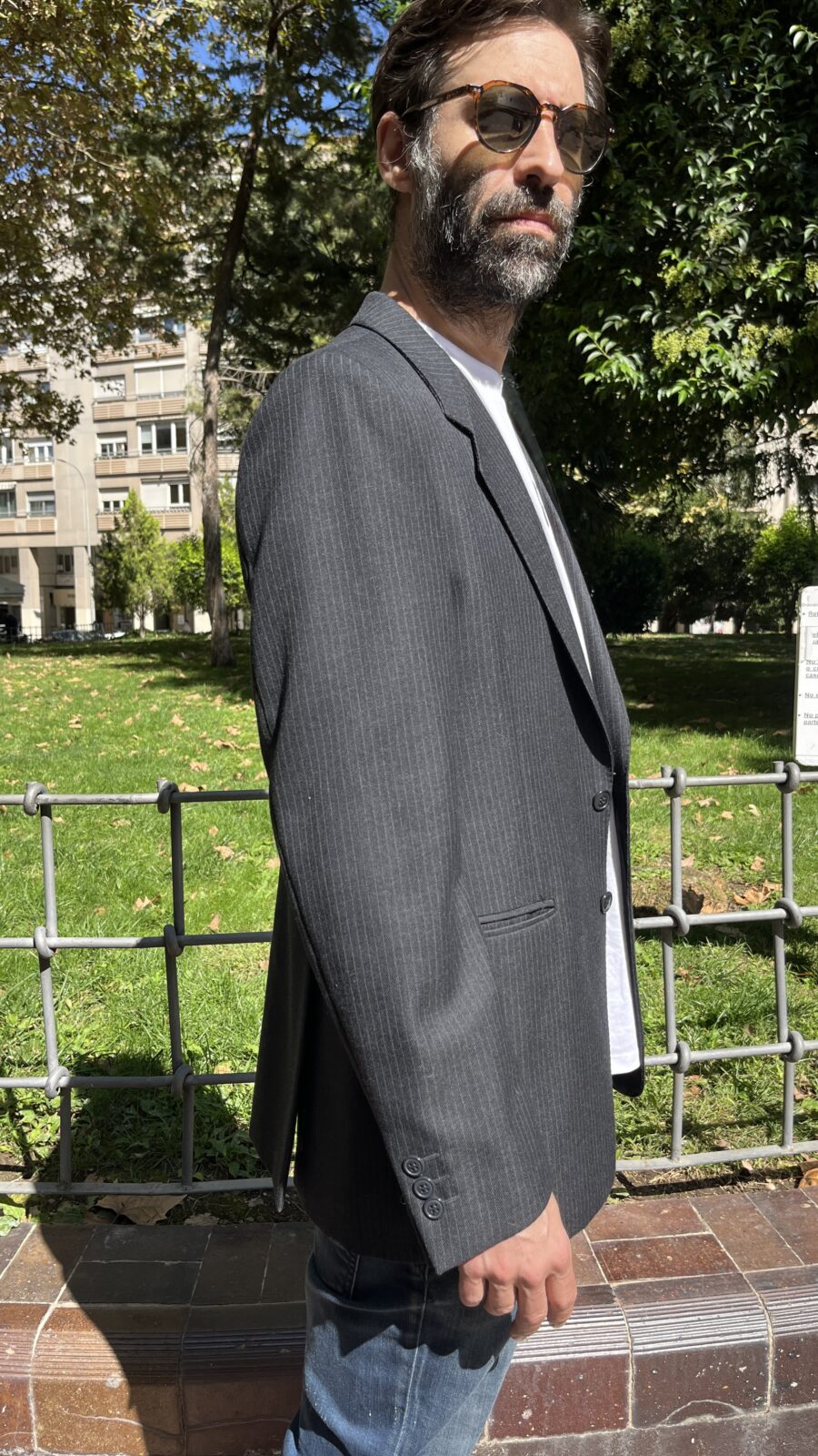 Blazer raya diplomática gris antracita finales de los 80 - Imagen 9