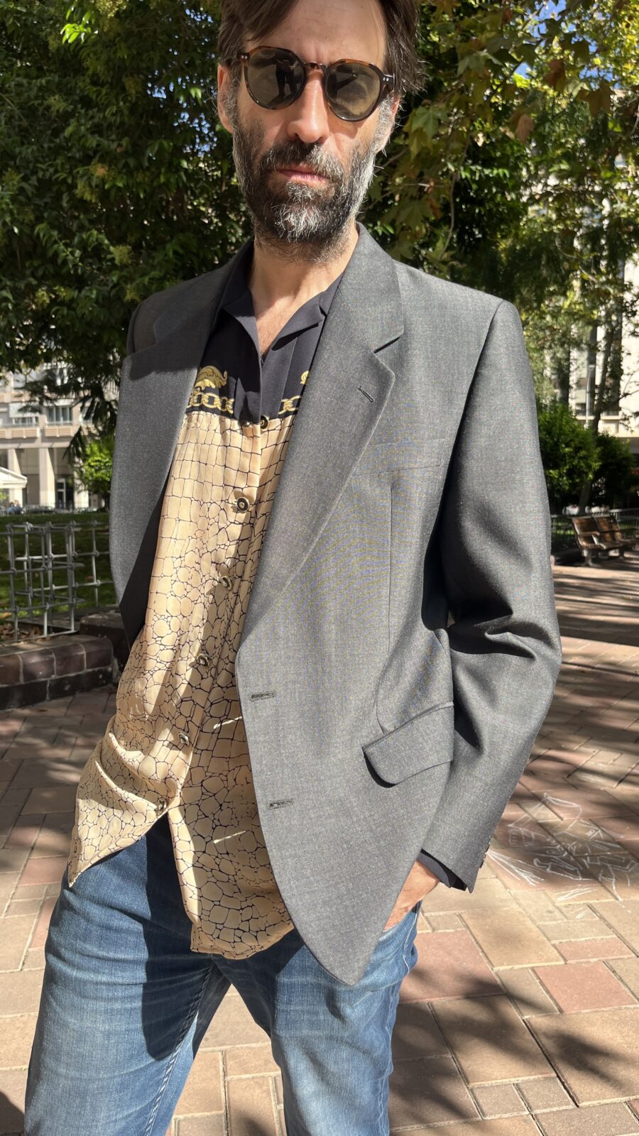 Blazer sastre gris antracita en mezcla de lana y mohair. Fabricación Albacete años 90 - Imagen 10
