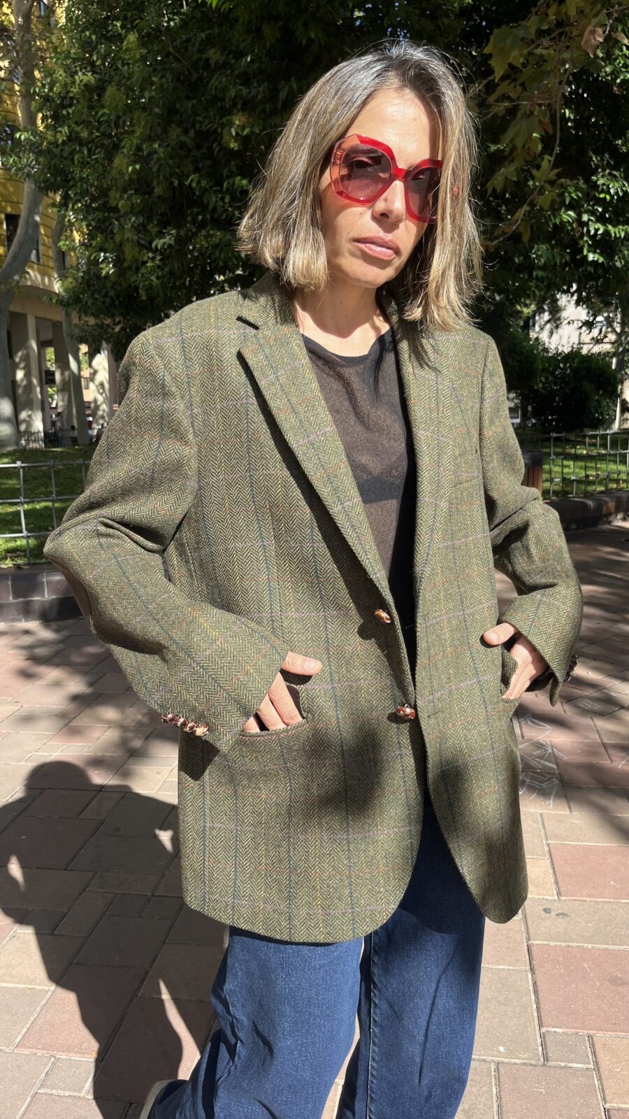 Americana tweed espiga en lana Merino Emidio Tucci Años 90 - Imagen 5