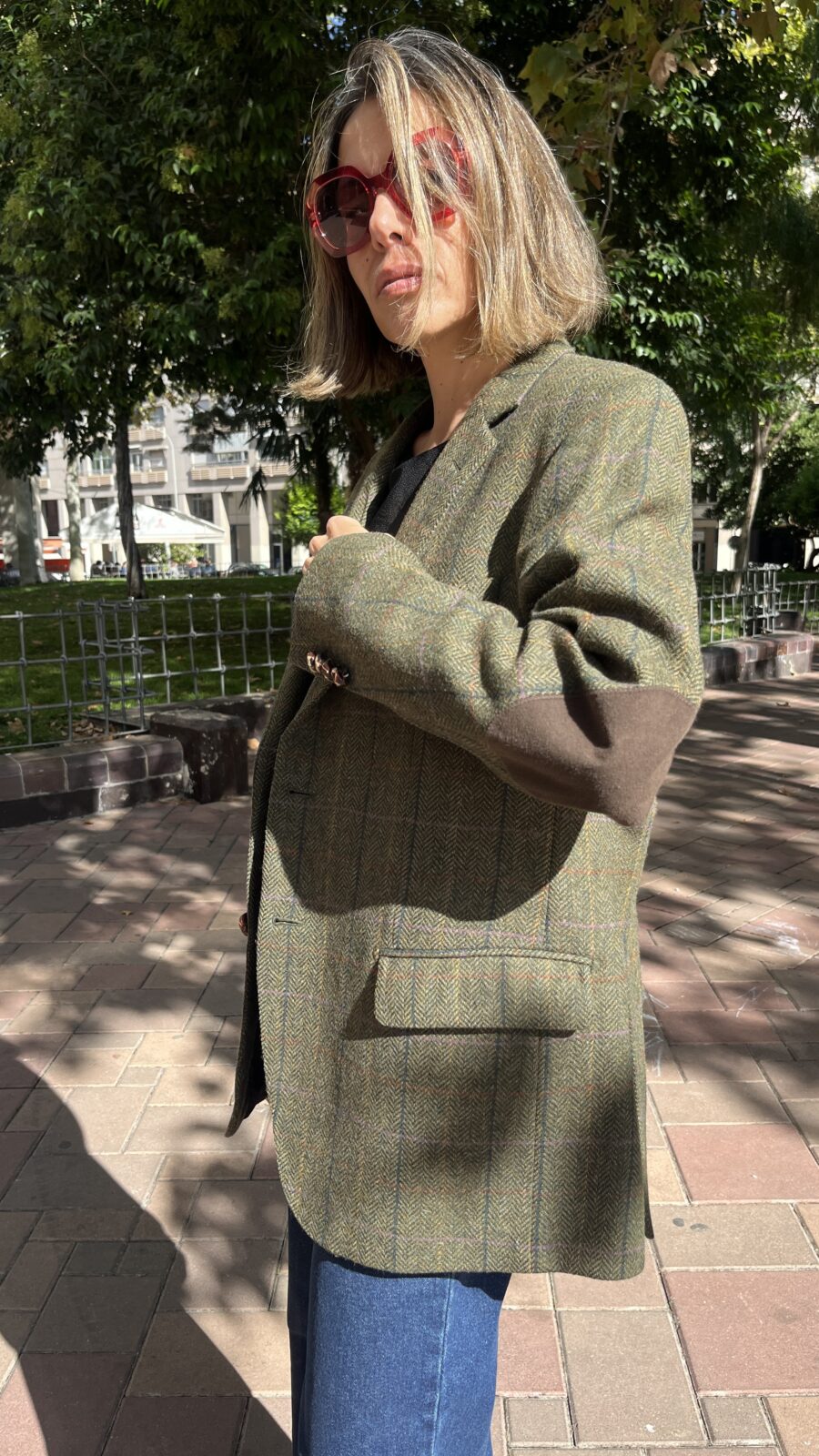 Americana tweed espiga en lana Merino Emidio Tucci Años 90 - Imagen 8
