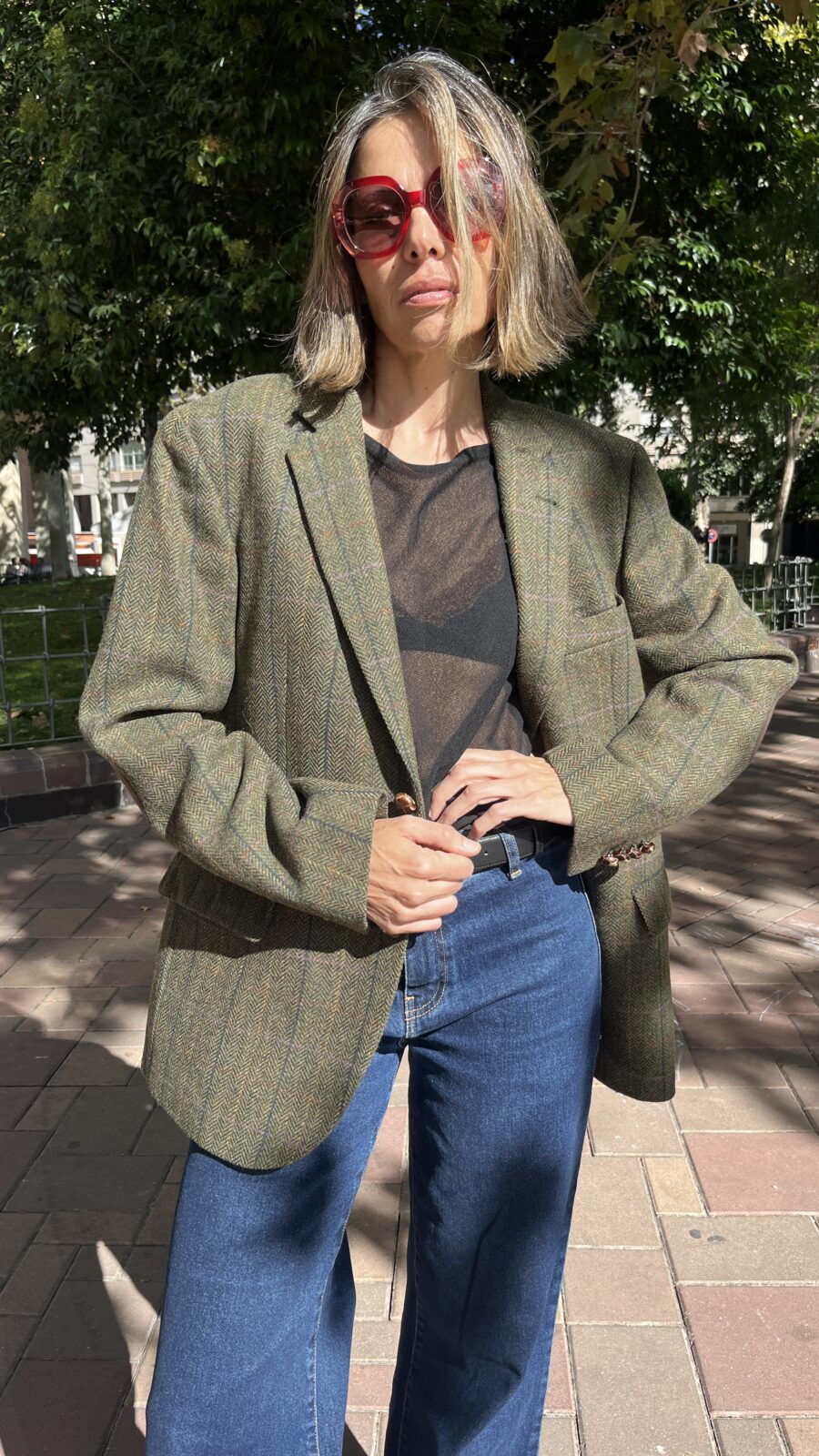 Americana tweed espiga en lana Merino Emidio Tucci Años 90 - Imagen 9