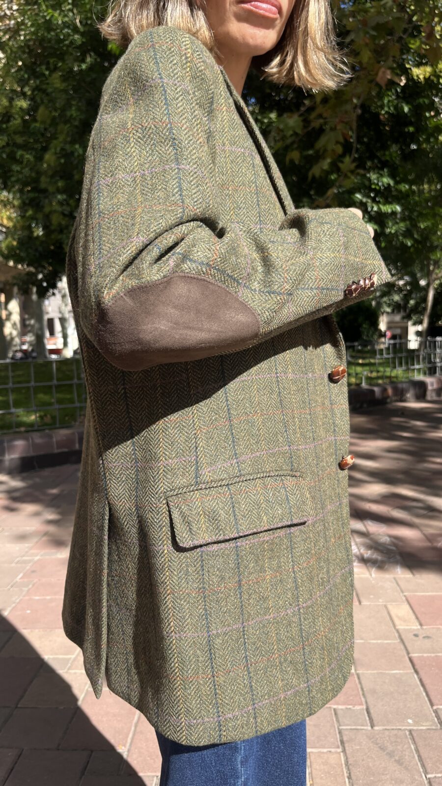 Americana tweed espiga en lana Merino Emidio Tucci Años 90 - Imagen 4