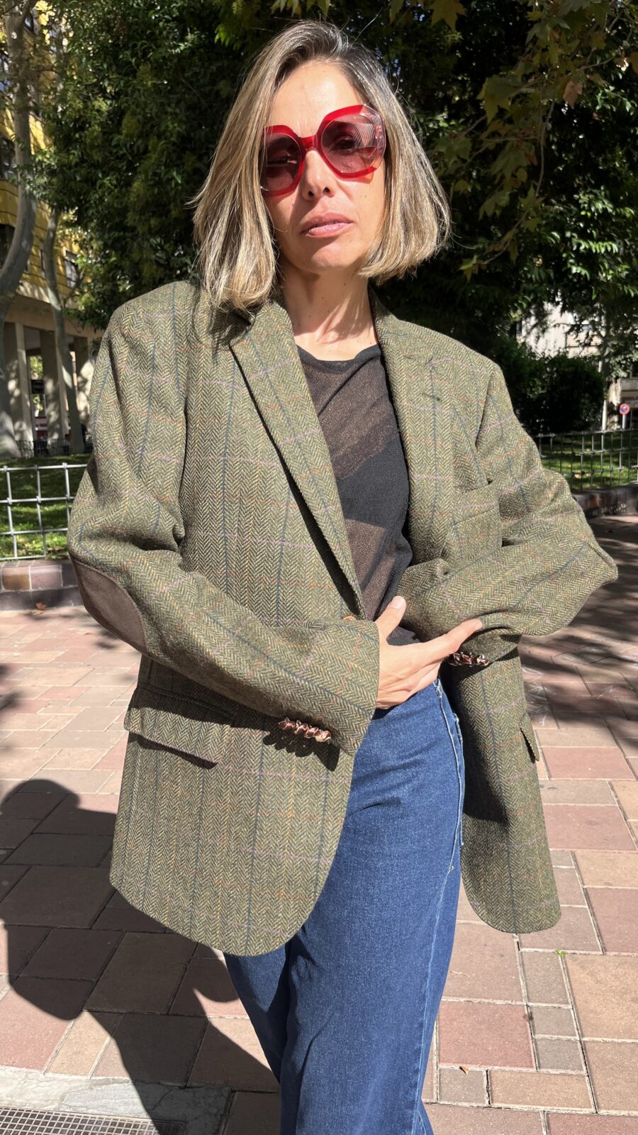 Americana tweed espiga en lana Merino Emidio Tucci Años 90 - Imagen 3