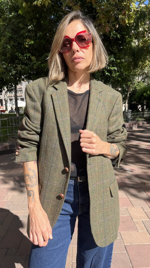 Americana tweed espiga en lana Merino Emidio Tucci Años 90