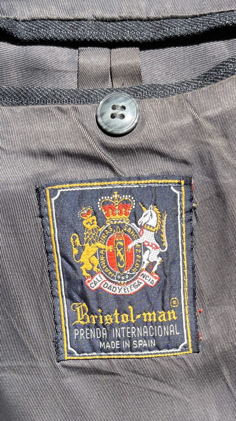 Blazer raya diplomática gris antracita Bristol Man Made in Spain. Años 90 - Imagen 9