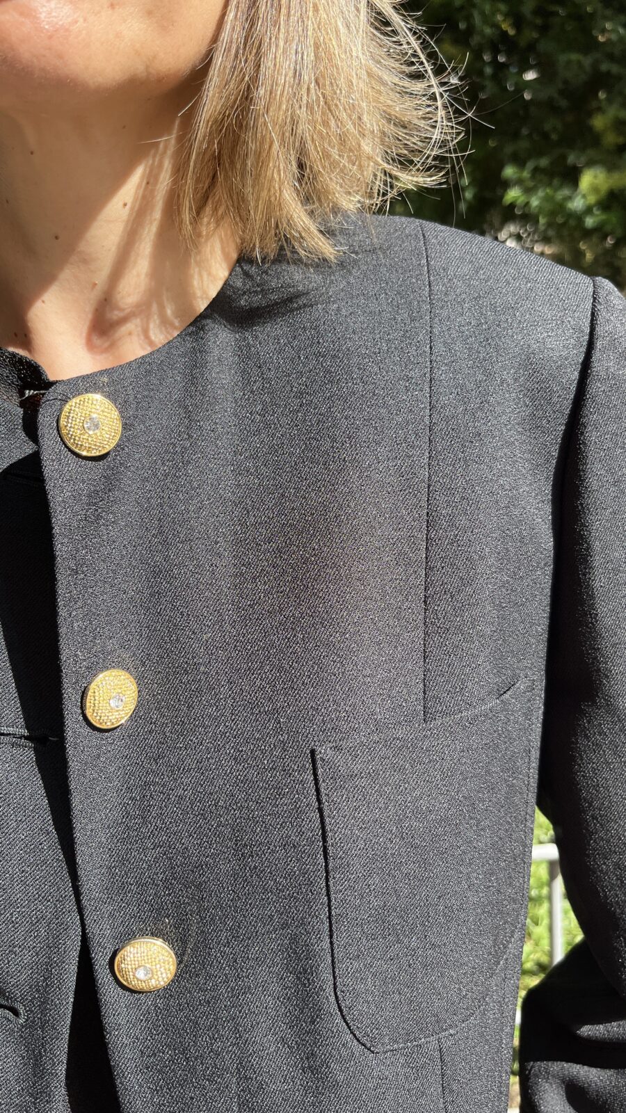 Blazer negra con botones joya, Made in Spain finales de los 80 - Imagen 4