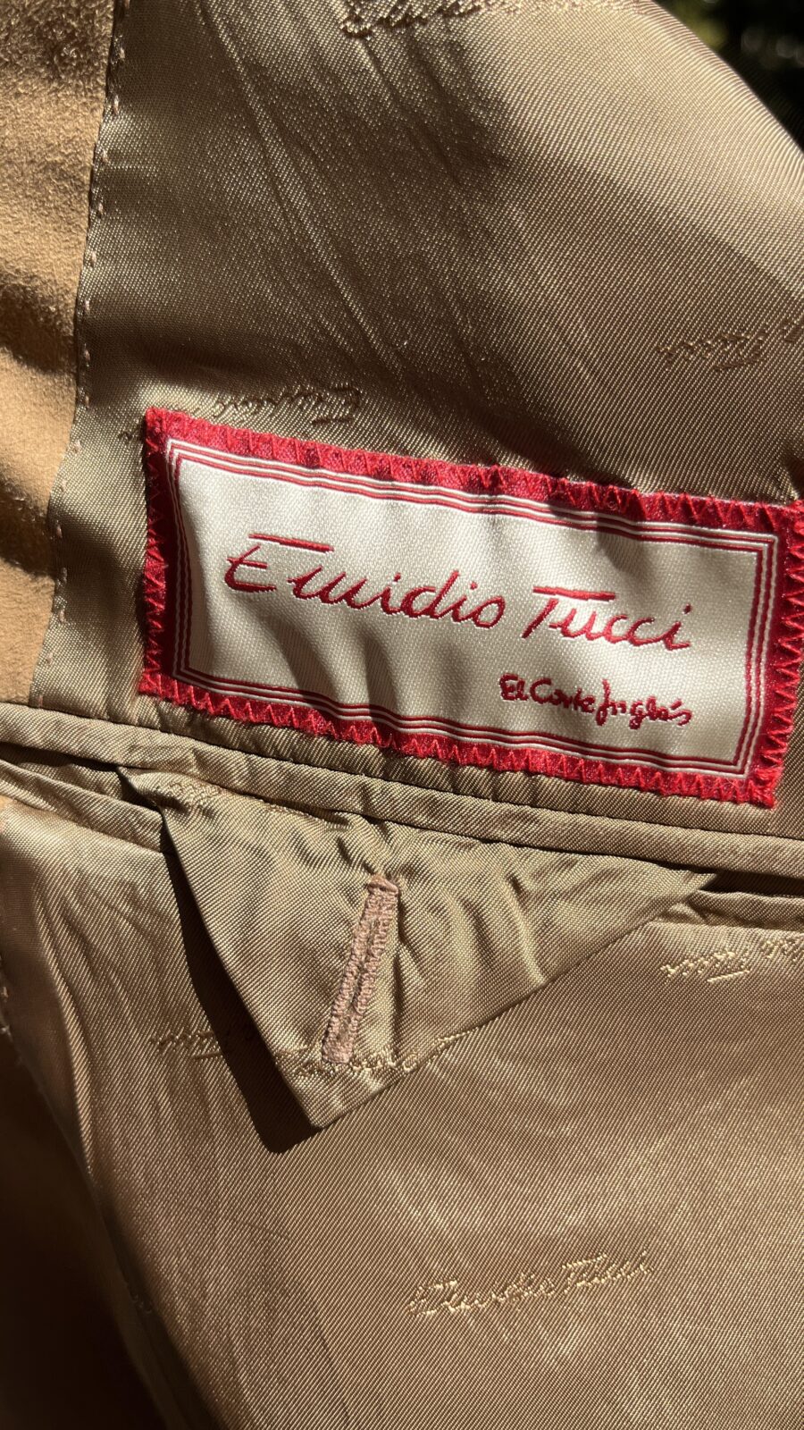 Americana en ante sintético color camel – Emidio Tucci para El Corte Inglés (años 90) - Imagen 10